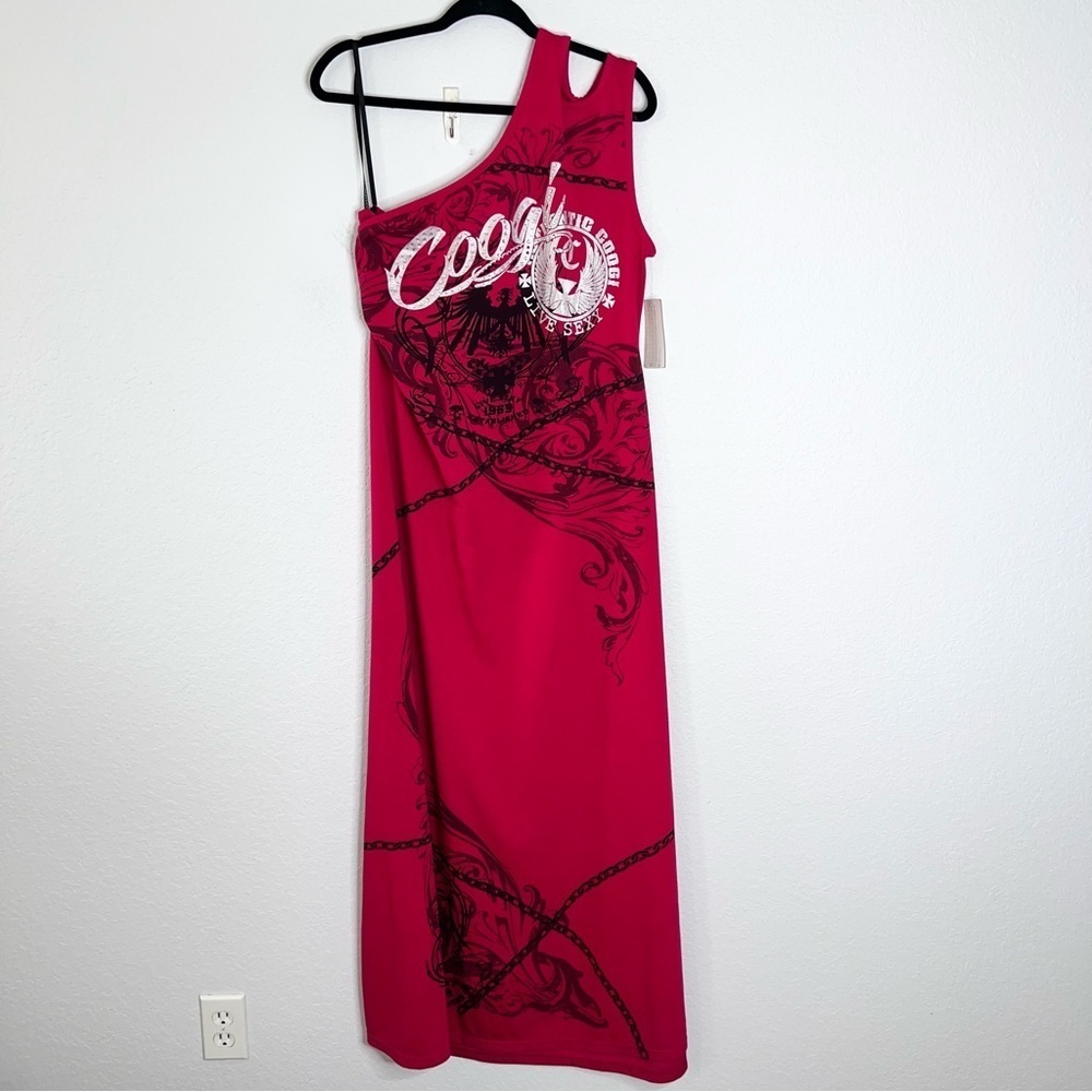 Coogi Maxi Dress Women’s 3X One Shoulder Y2K Red W
